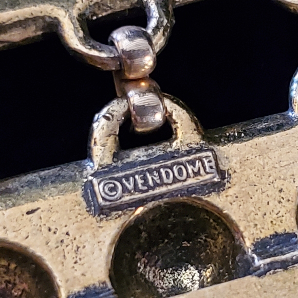 Wide Vendome Bracelet Columned Flower Sunburst Heavy Gold Tone Boho 60's 70's - Picture 7 of 11